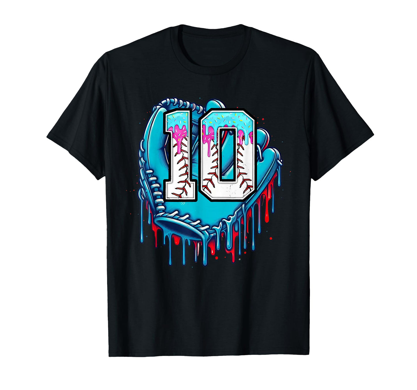 Baseball Glove 10Th Birthday Ice T-Shirt - Aesthetic Graphic Men Women - T-Shirt, Sweatshirt, Hoodie