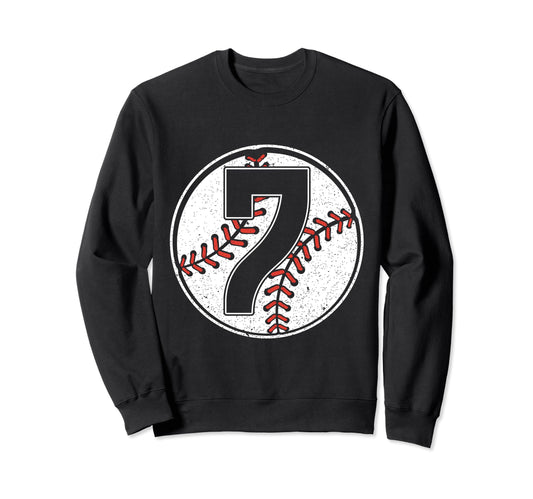 Baseball Birthday 7Th Birthday Sweatshirt - Aesthetic Graphic Men Women - T-Shirt, Sweatshirt, Hoodie
