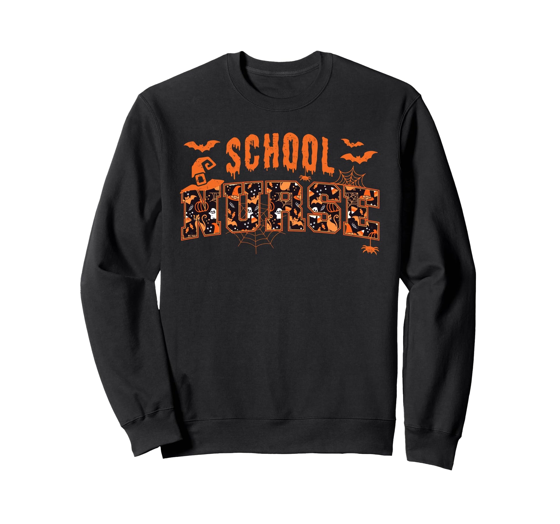 Halloween 2025 Pumpkin School Nurse Sweatshirt - Graphic Print Men Women - T-Shirt, Sweatshirt, Hoodie