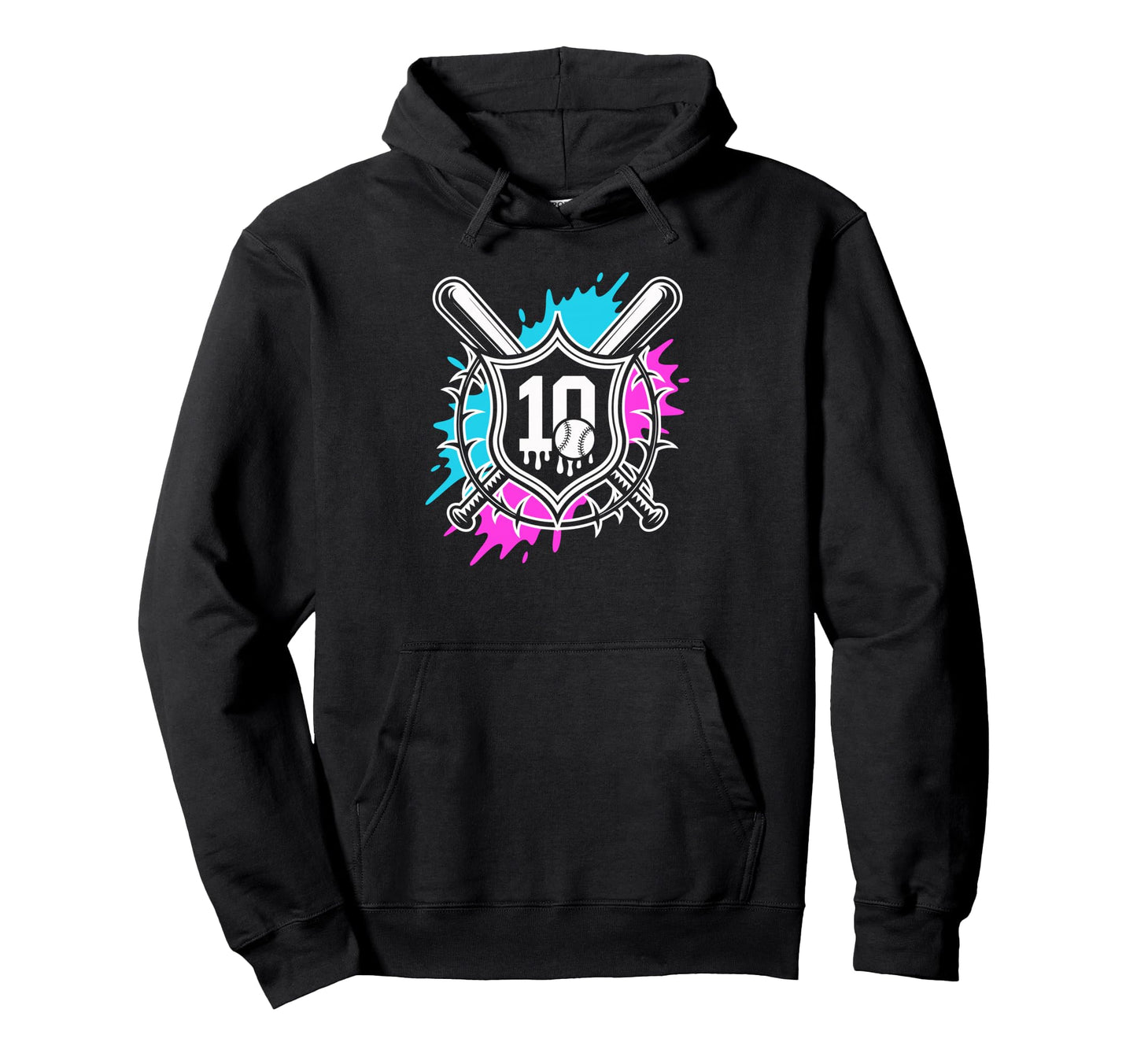 10Th Birthday Baseball Fun Who Loves Hoodie - Custom Art Print Men Women - T-Shirt, Sweatshirt, Hoodie