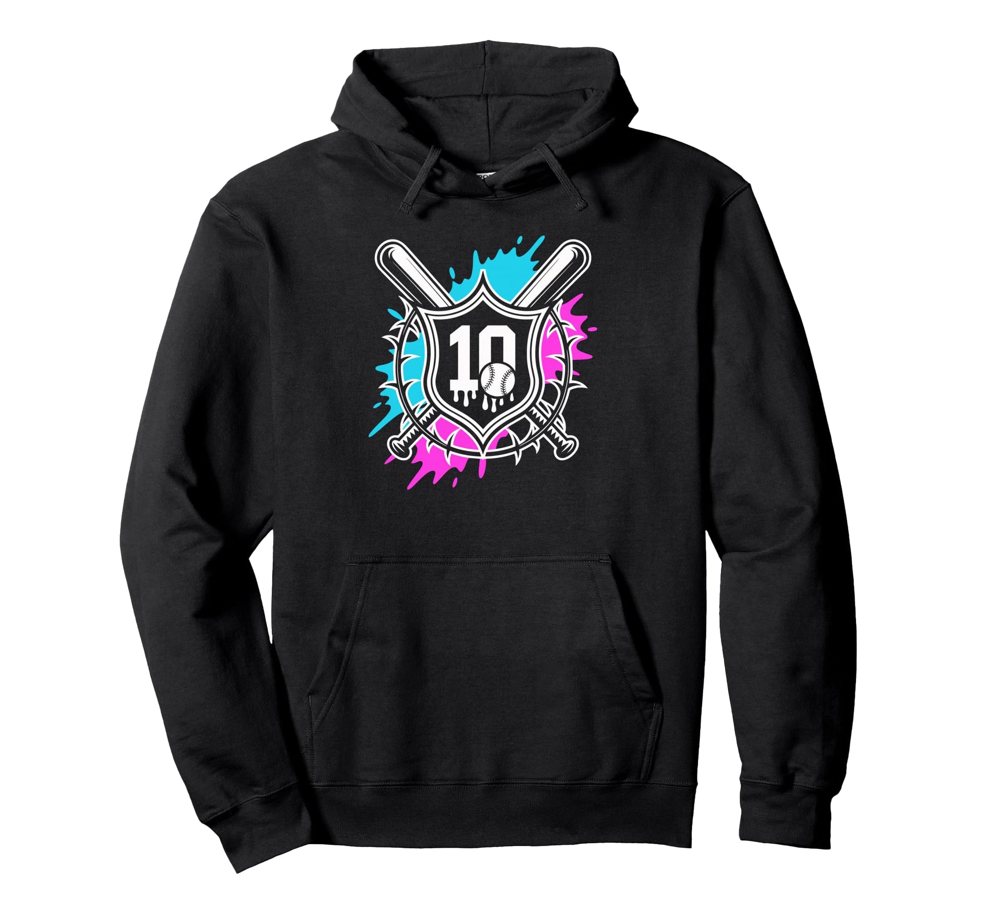 10Th Birthday Baseball Fun Who Loves Hoodie - Custom Art Print Men Women - T-Shirt, Sweatshirt, Hoodie