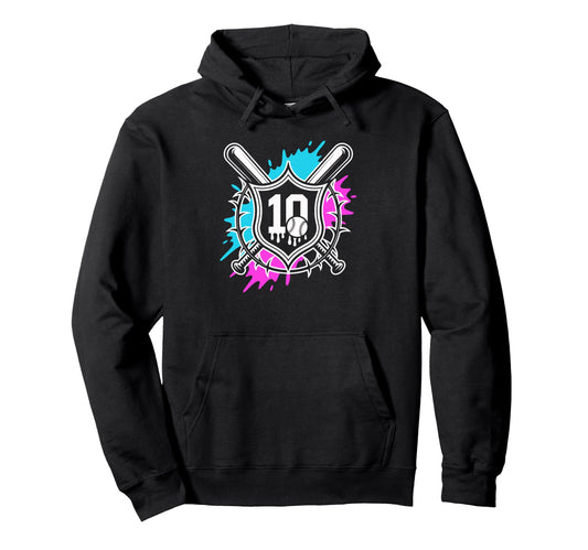 10Th Birthday Baseball Fun Who Loves Hoodie - Custom Art Print Men Women - T-Shirt, Sweatshirt, Hoodie