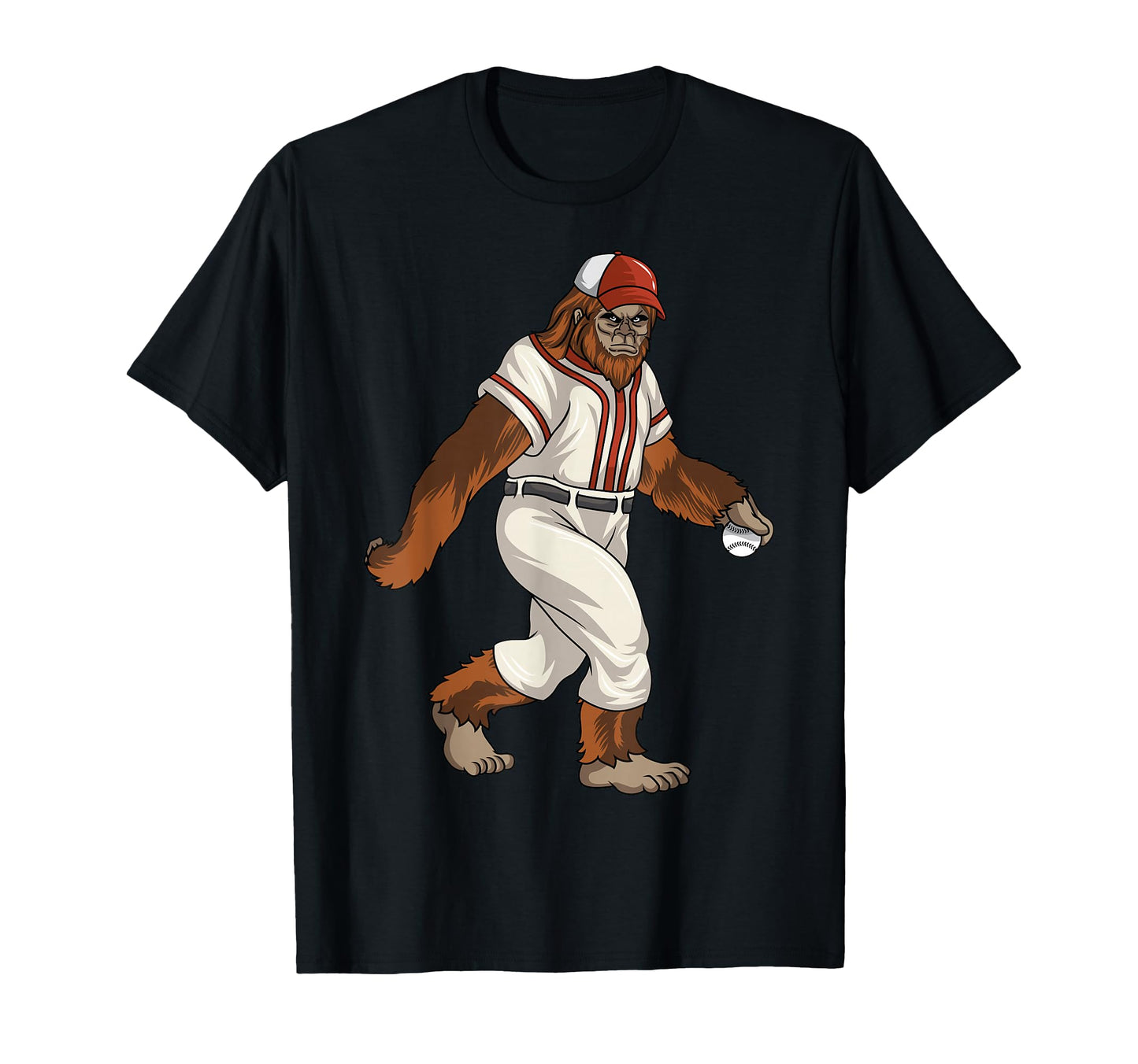 Bigfoot Playing Baseball T-Shirt - Casual Everyday Wear Men Women - T-Shirt, Sweatshirt, Hoodie