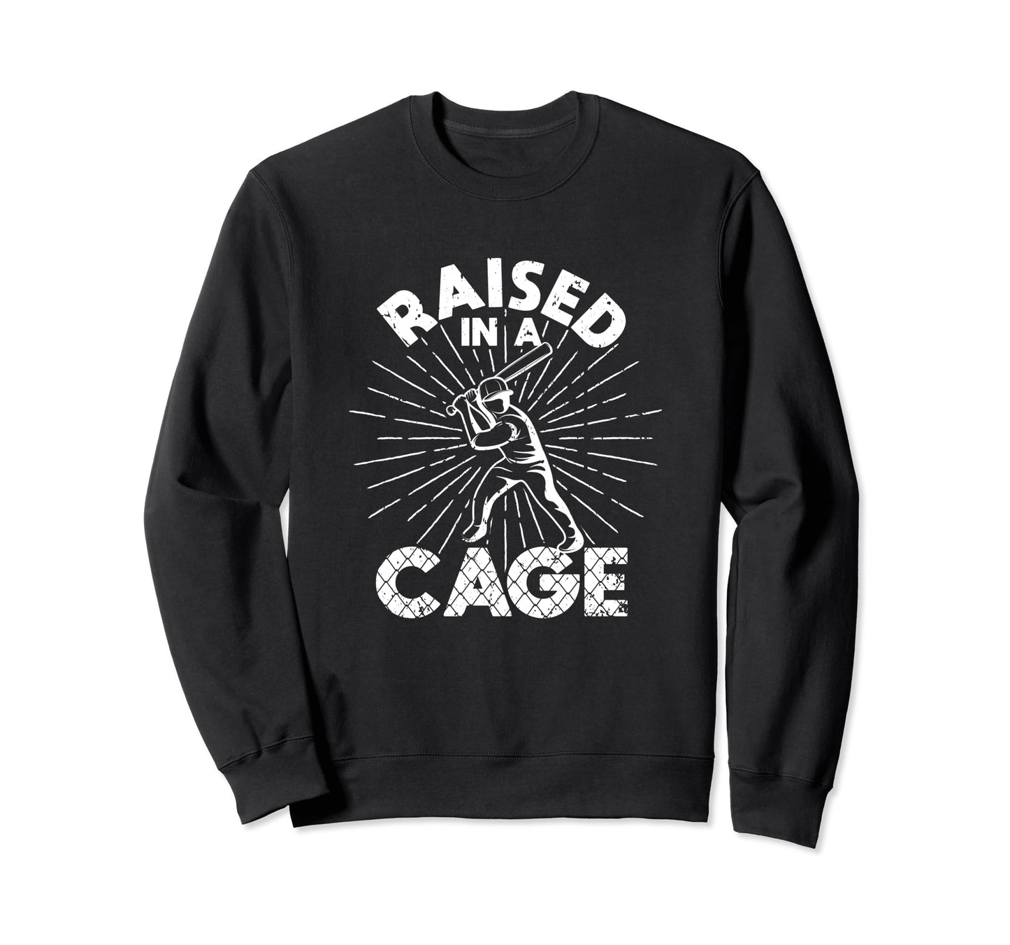 Raised Cage Baseball Training Sweatshirt - Unique Graphic for Adults - T-Shirt, Sweatshirt, Hoodie