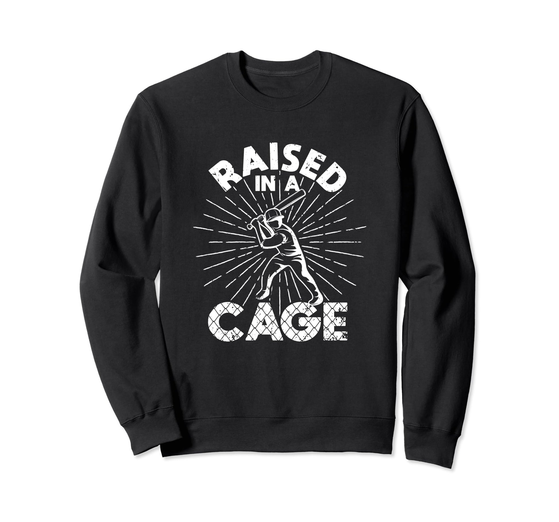 Raised Cage Baseball Training Sweatshirt - Unique Graphic for Adults - T-Shirt, Sweatshirt, Hoodie
