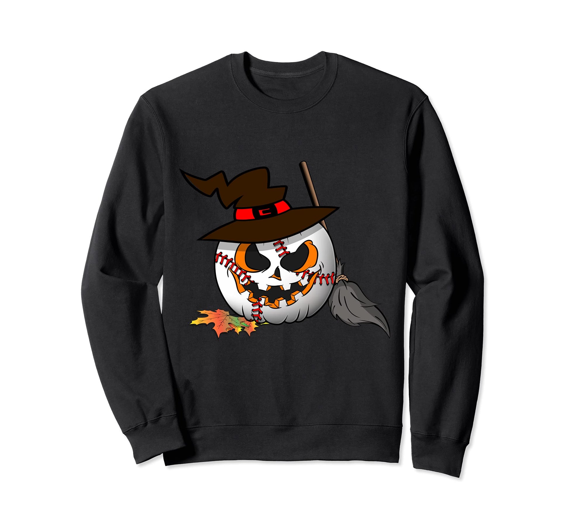 Baseball Player Halloween Pumpkin Sweatshirt - Fun Novelty Design Unisex - T-Shirt, Sweatshirt, Hoodie
