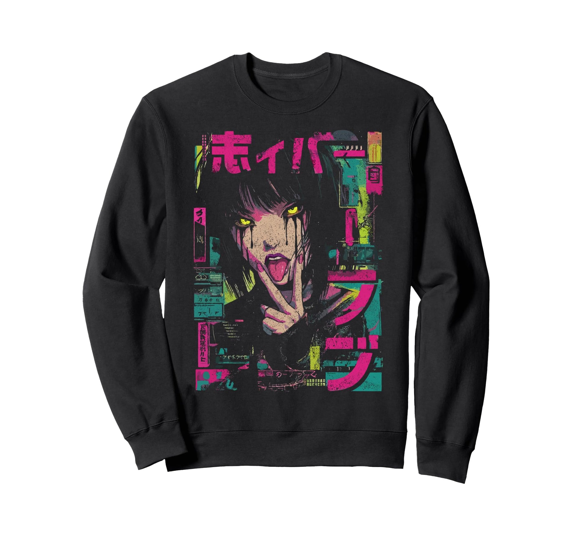 Japanese Streetwear Anime Horror Sweatshirt - Trendy Graphic Men Women - T-Shirt, Sweatshirt, Hoodie