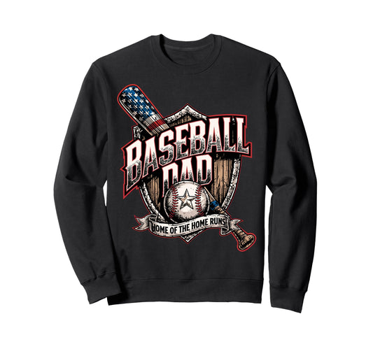 American Baseball Dad Baseball Dad Sweatshirt - Graphic Print Unisex - T-Shirt, Sweatshirt, Hoodie
