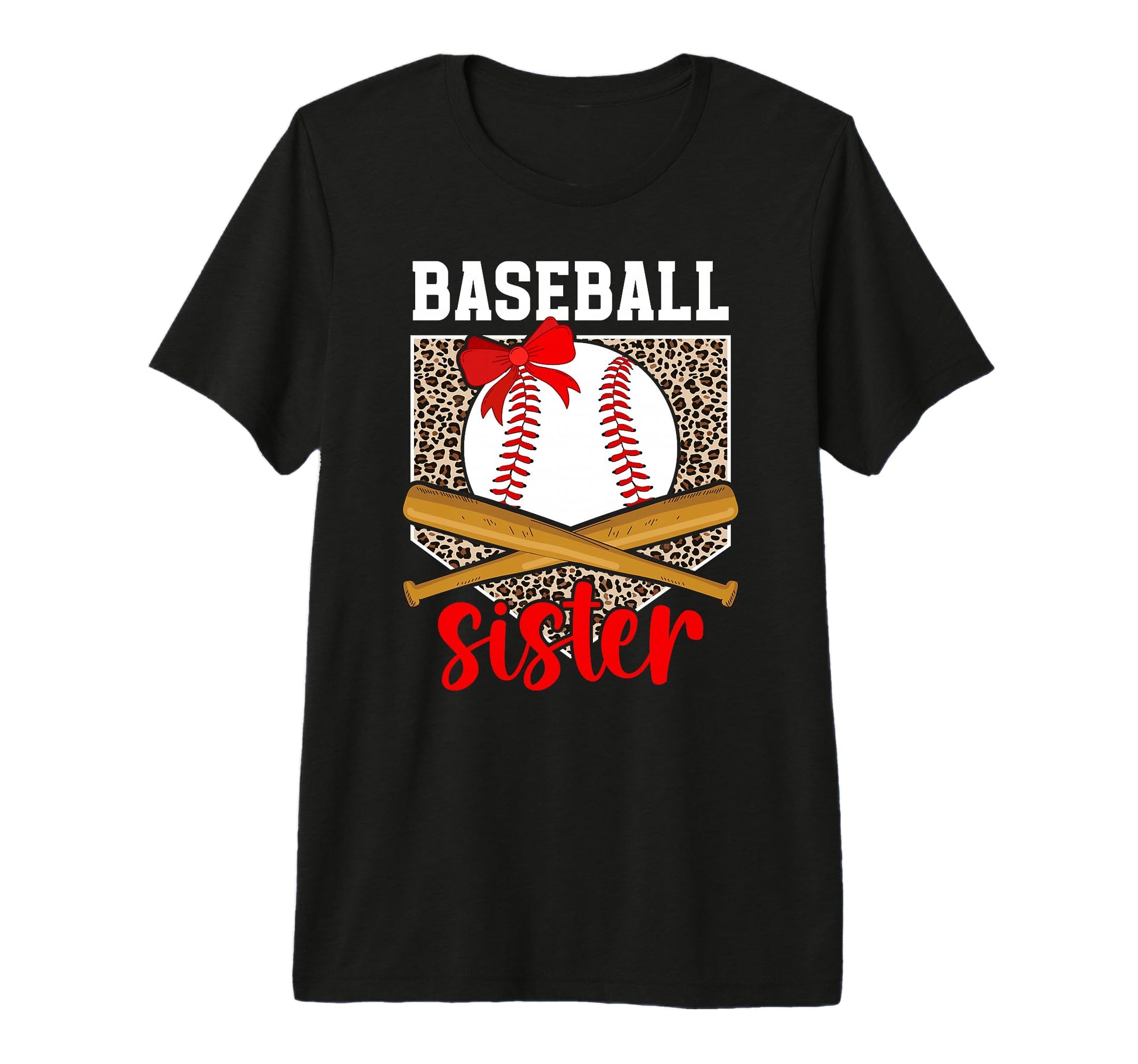 Baseball Sister Leopard Sister Baseball T-Shirt - Custom Art Print Unisex - T-Shirt, Sweatshirt, Hoodie