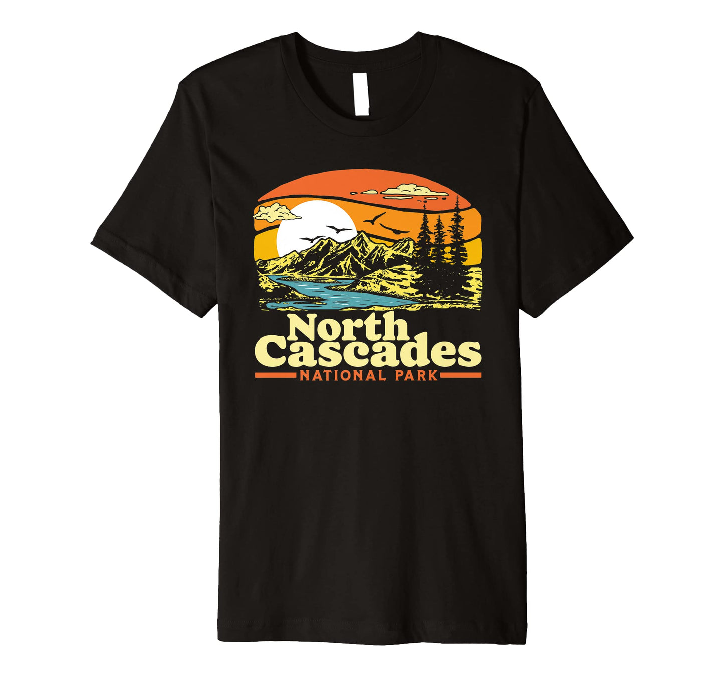North Cascades National Park 80S T-Shirt - Aesthetic Graphic Unisex - T-Shirt, Sweatshirt, Hoodie
