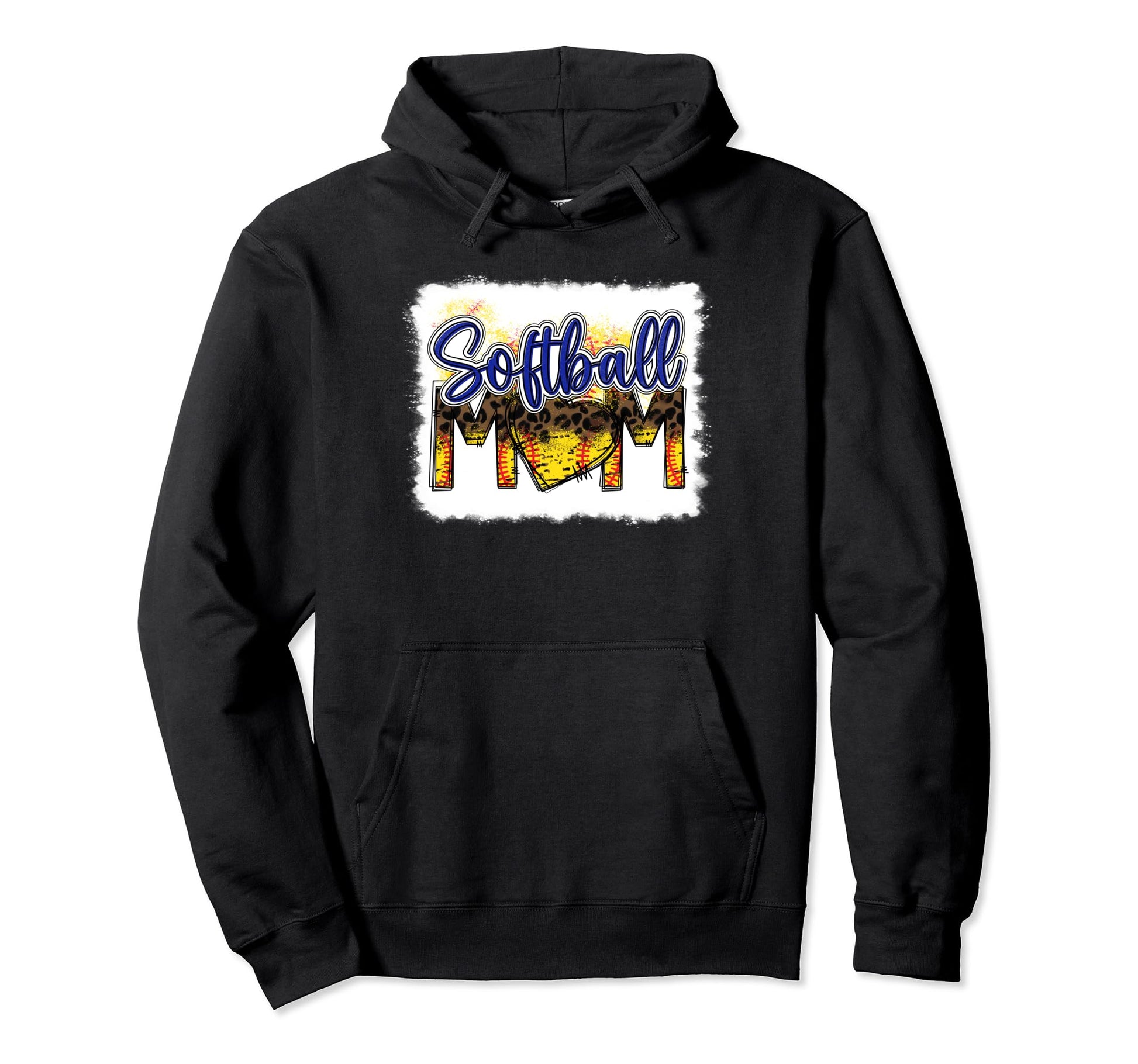 Bleached Softball Mom Leopard Funny Hoodie - Aesthetic Graphic Men Women - T-Shirt, Sweatshirt, Hoodie