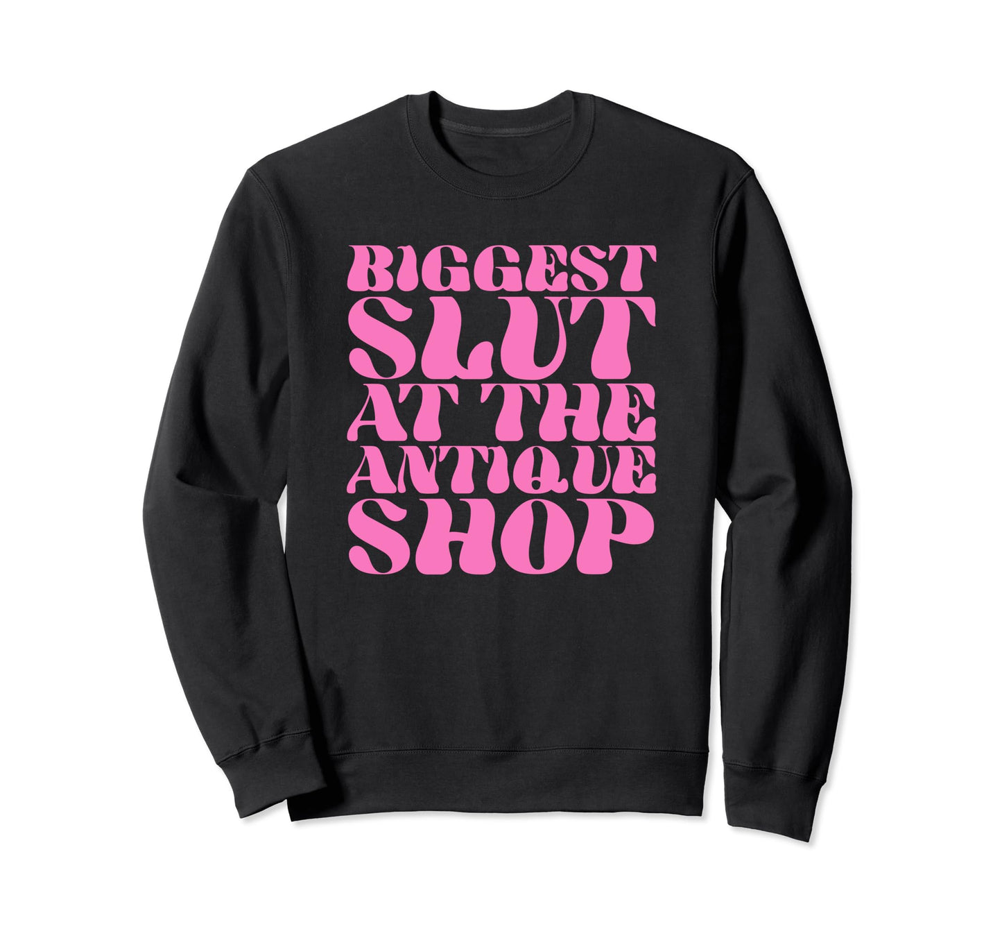 Biggest Slut Antique Shop Funny Y2K Sweatshirt - Minimalist Print Unisex - T-Shirt, Sweatshirt, Hoodie