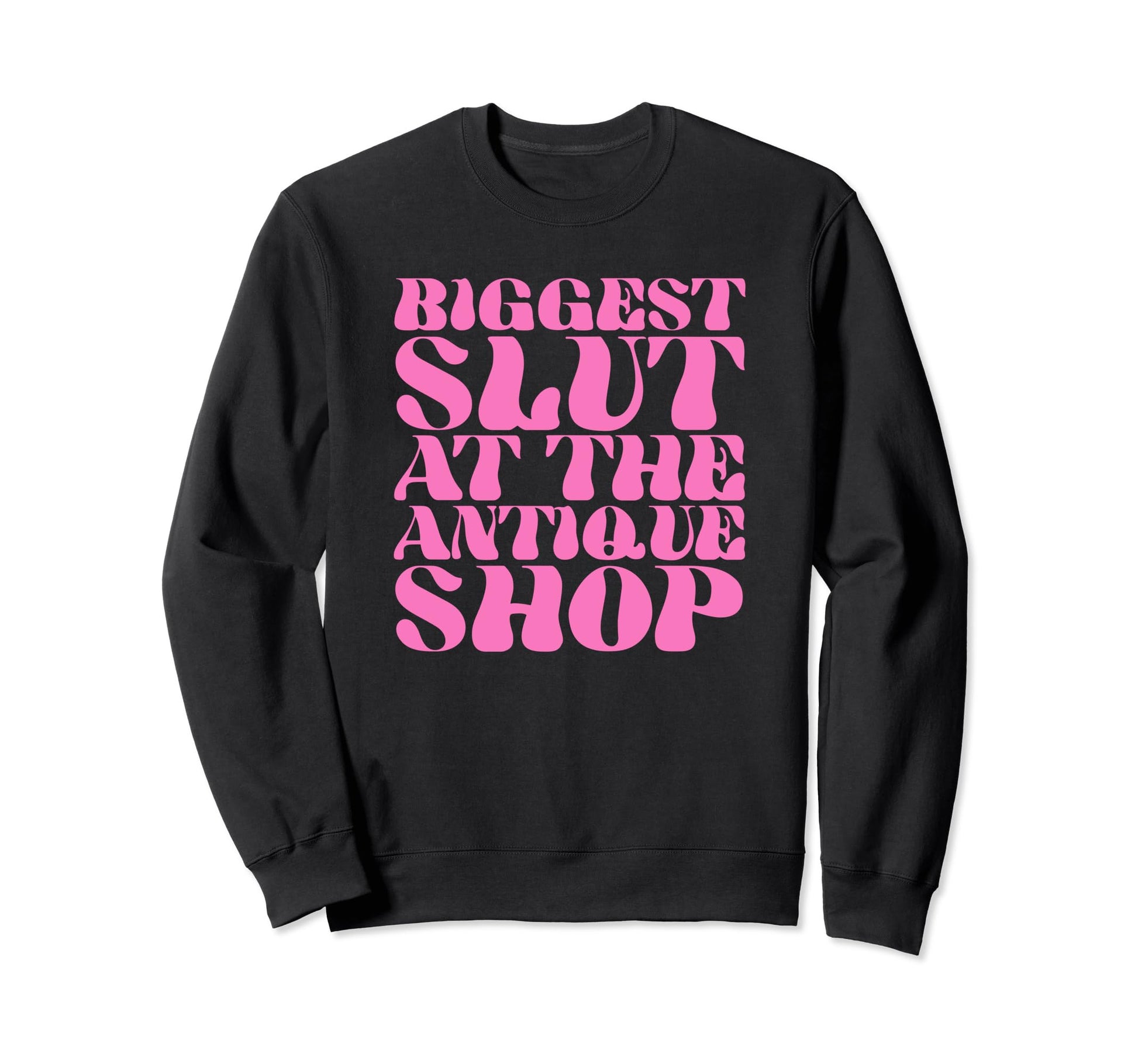 Biggest Slut Antique Shop Funny Y2K Sweatshirt - Minimalist Print Unisex - T-Shirt, Sweatshirt, Hoodie