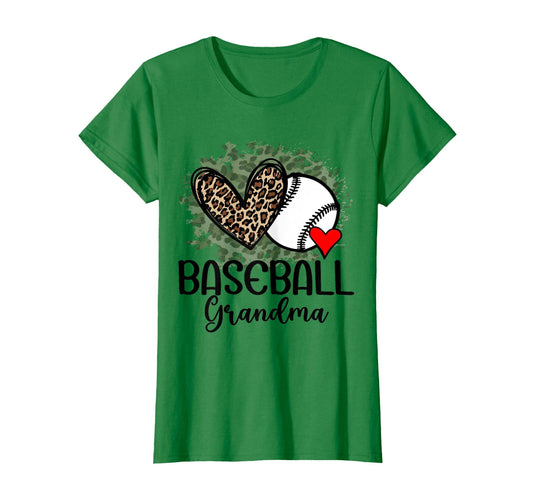 Baseball Grandma Funny Leopard T-Shirt - Casual Everyday Wear for Adults - T-Shirt, Sweatshirt, Hoodie