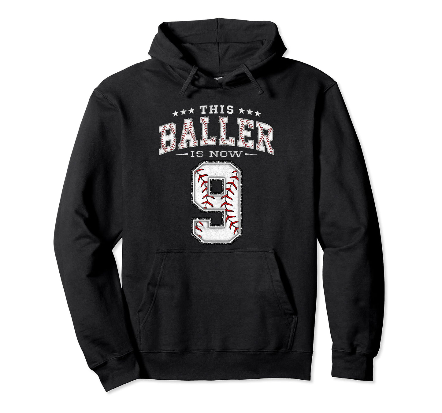 9 Years Old Birthday Baseball Theme Hoodie - Novelty Apparel Men Women - T-Shirt, Sweatshirt, Hoodie