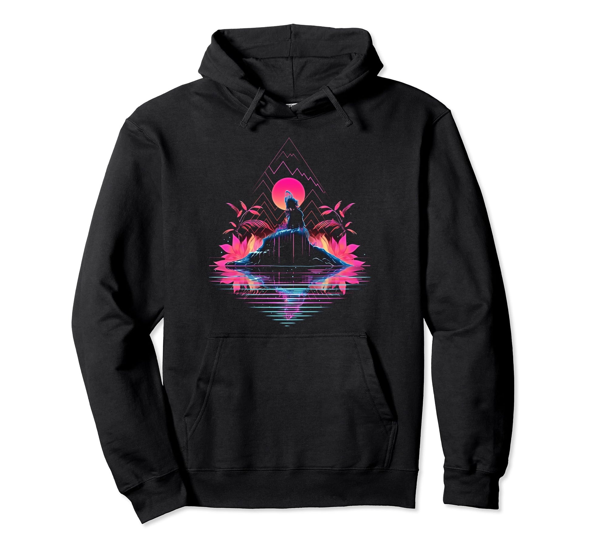 Synthwave Pyramid Cyberpunk 80S Sci Fi Hoodie - Fun Novelty Design Unisex - T-Shirt, Sweatshirt, Hoodie