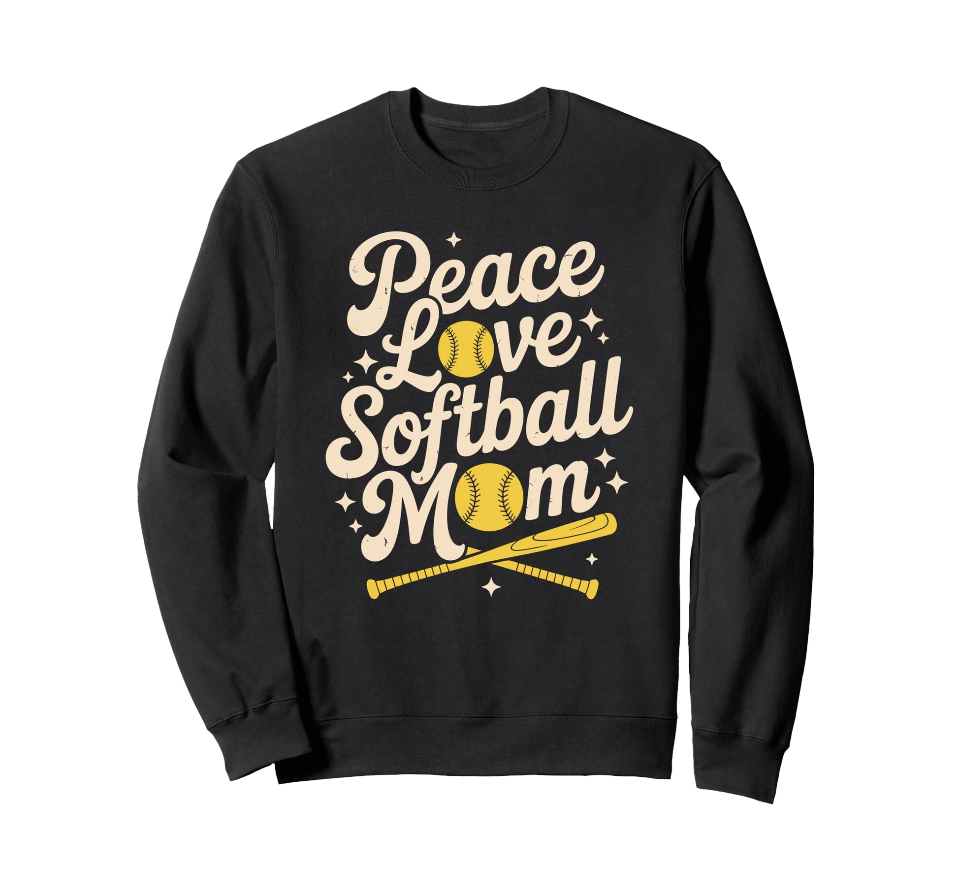 Peace Love Softball Mom Baseball Sweatshirt - Streetwear Style Men Women - T-Shirt, Sweatshirt, Hoodie