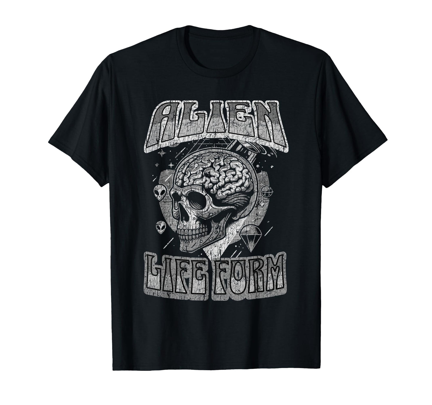 Alien Life Form Alien Head 60S Hippy T-Shirt - Custom Art Print for Adults - T-Shirt, Sweatshirt, Hoodie