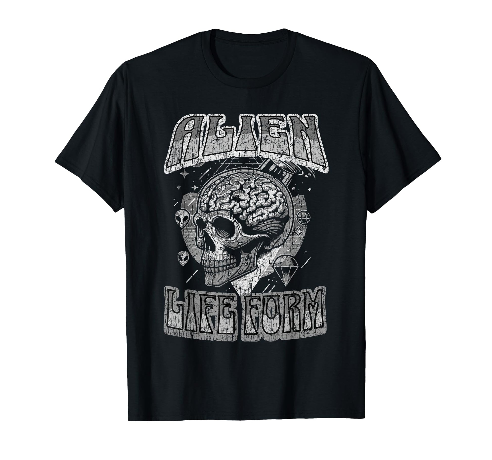 Alien Life Form Alien Head 60S Hippy T-Shirt - Custom Art Print for Adults - T-Shirt, Sweatshirt, Hoodie