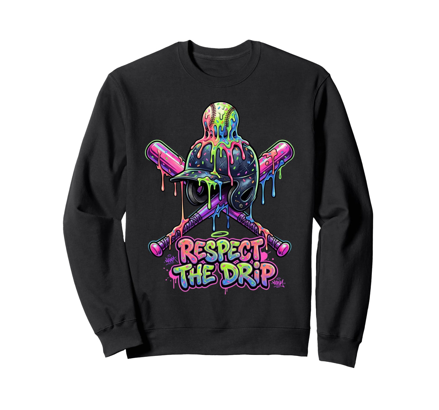 Respect Drip Baseball Ice Cream Sweatshirt - Custom Art Print Men Women - T-Shirt, Sweatshirt, Hoodie
