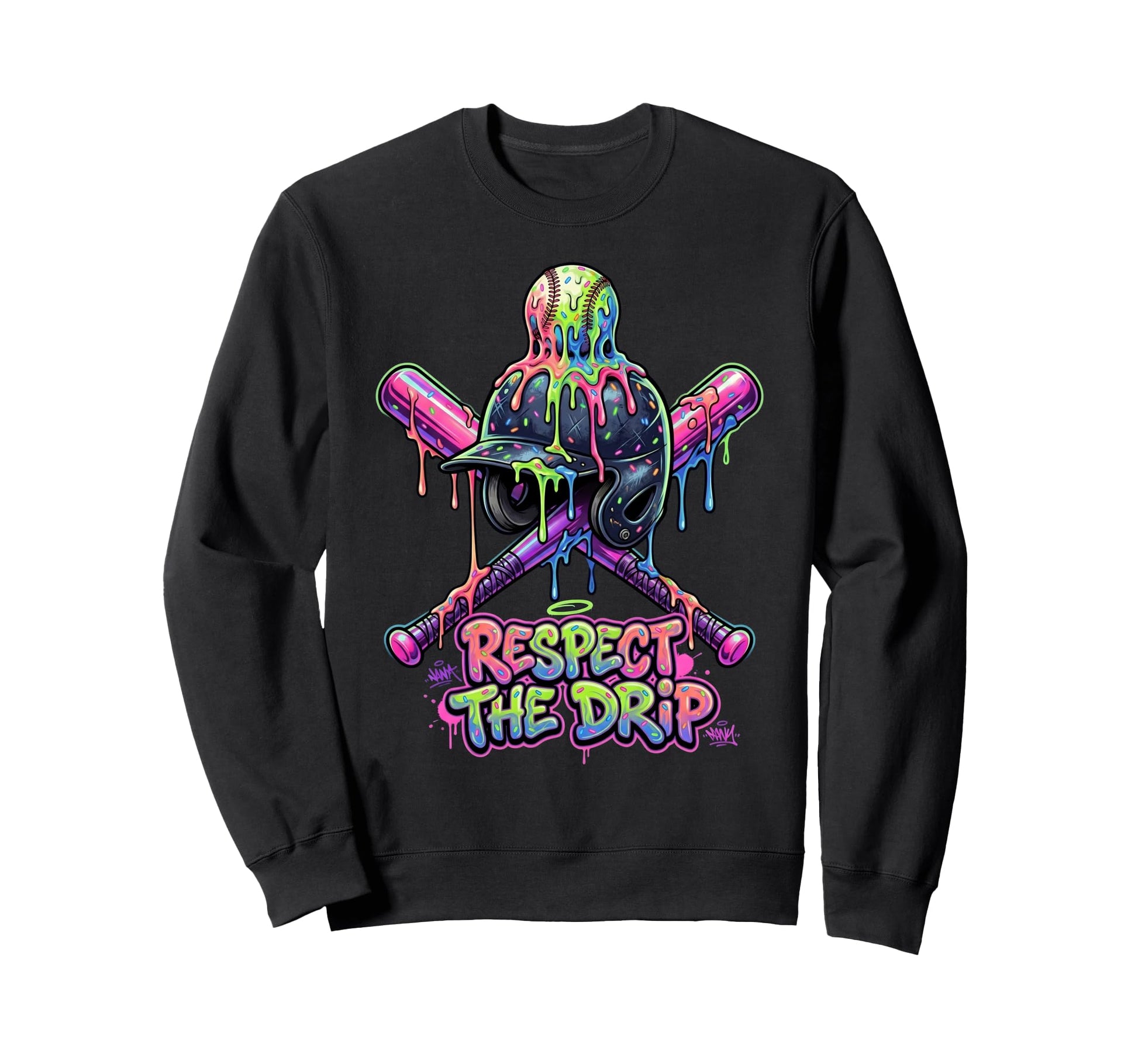 Respect Drip Baseball Ice Cream Sweatshirt - Custom Art Print Men Women - T-Shirt, Sweatshirt, Hoodie