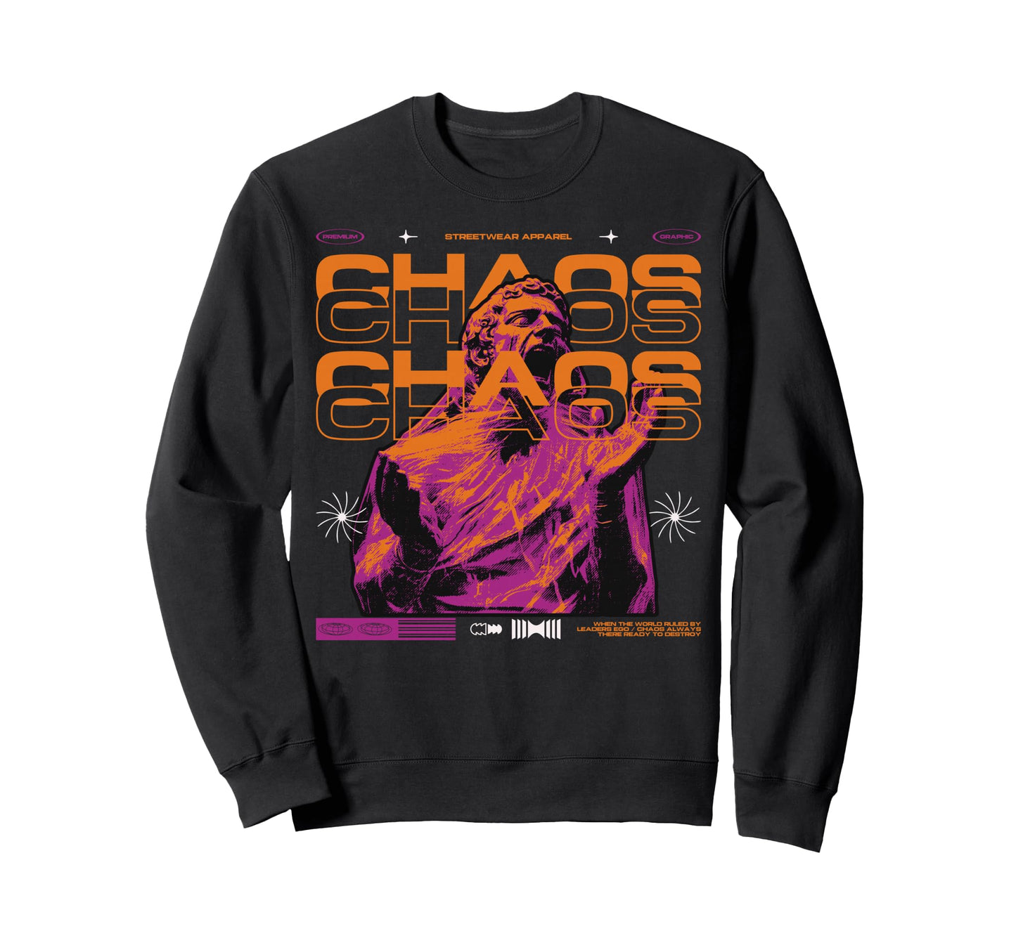 Y2K Chaos Bold Urban Graffiti Sweatshirt - Casual Everyday Wear Men Women - T-Shirt, Sweatshirt, Hoodie