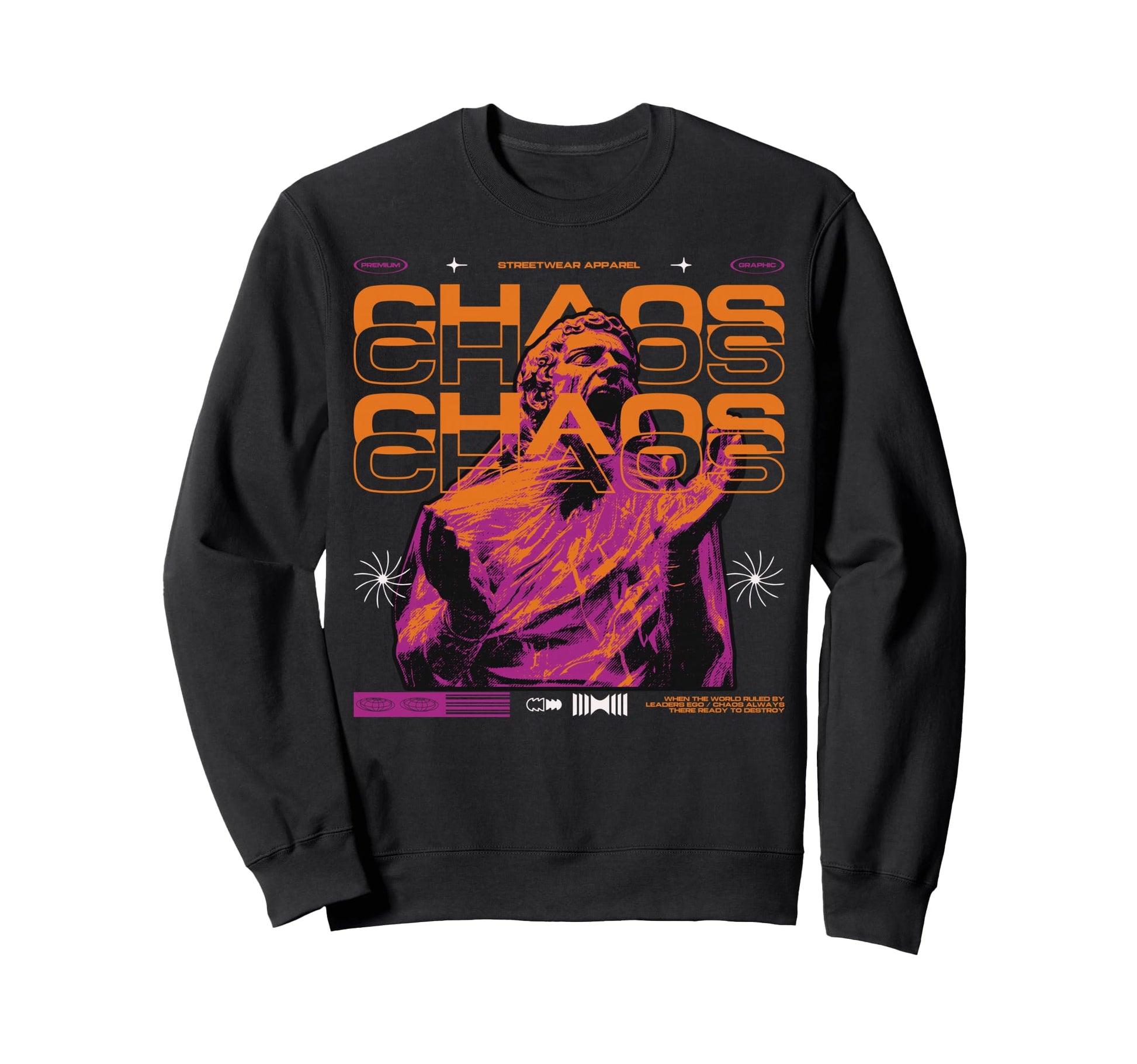Y2K Chaos Bold Urban Graffiti Sweatshirt - Casual Everyday Wear Men Women - T-Shirt, Sweatshirt, Hoodie