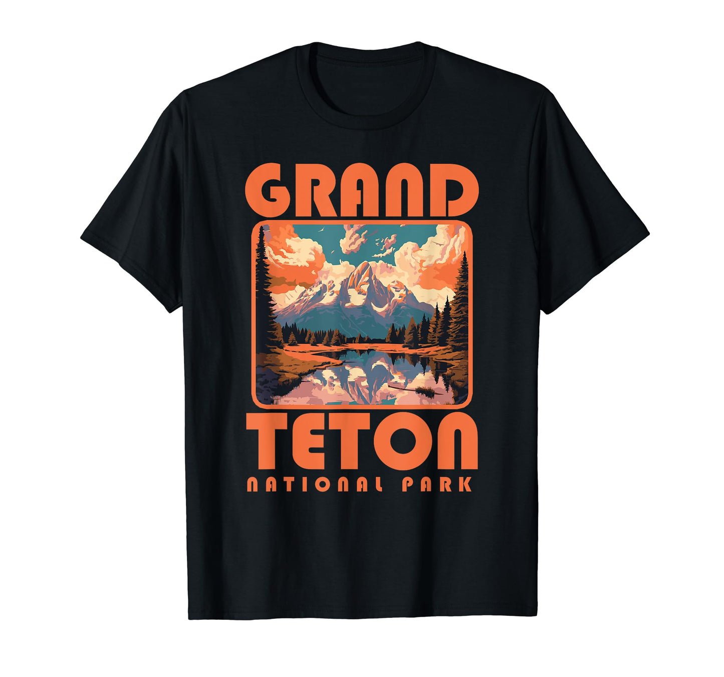 Grand Teton National Park Eighties T-Shirt - Custom Art Print for Adults - T-Shirt, Sweatshirt, Hoodie