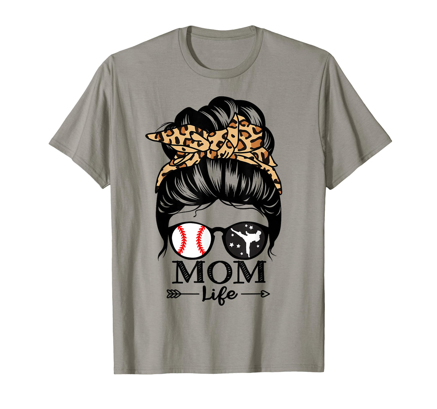 Mom Life Messy Bun Hair Funny T-Shirt - Fun Novelty Design for Adults - T-Shirt, Sweatshirt, Hoodie