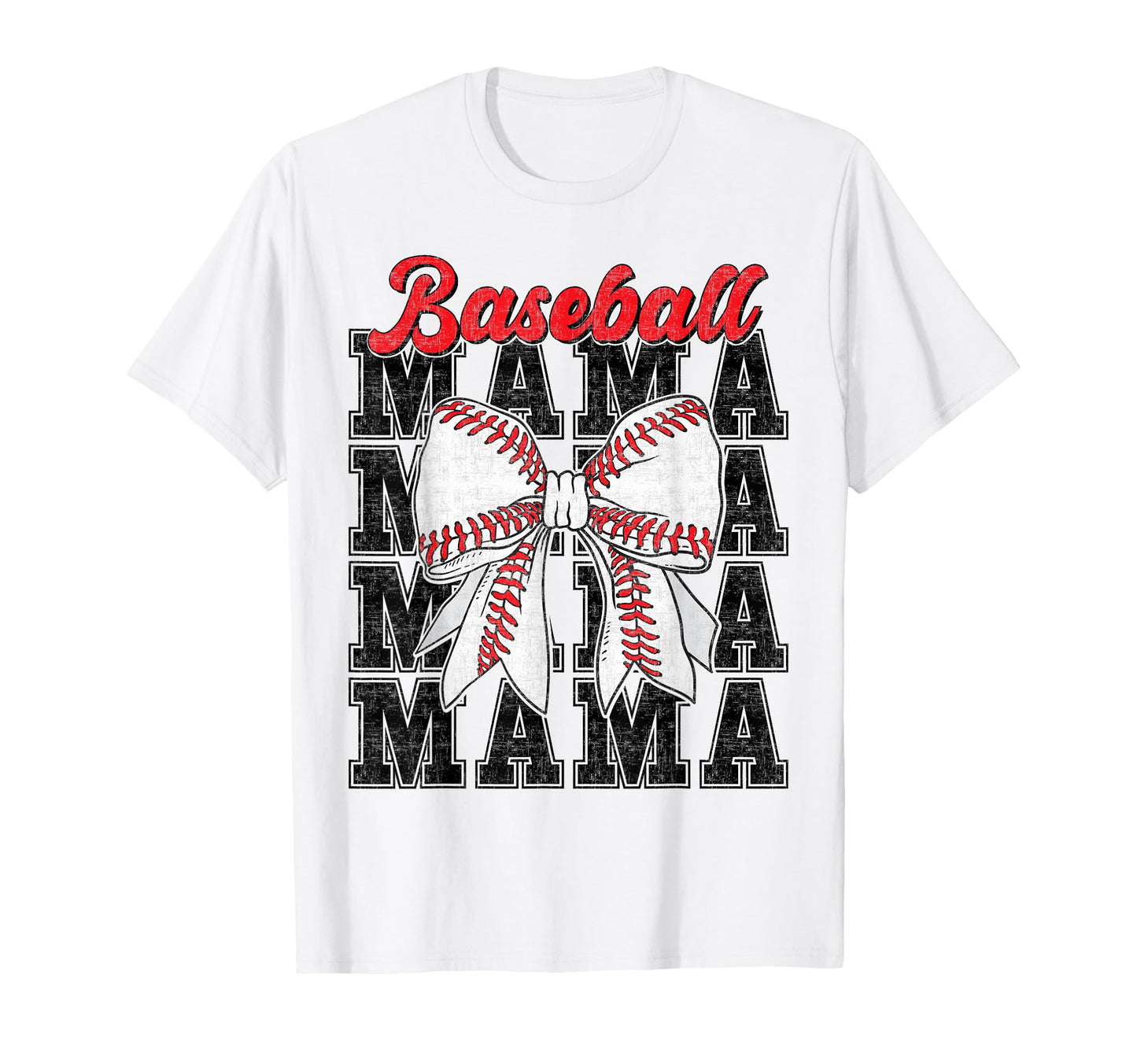Baseball Mama Coquette Bow Game T-Shirt - Fun Novelty Design for Adults - T-Shirt, Sweatshirt, Hoodie