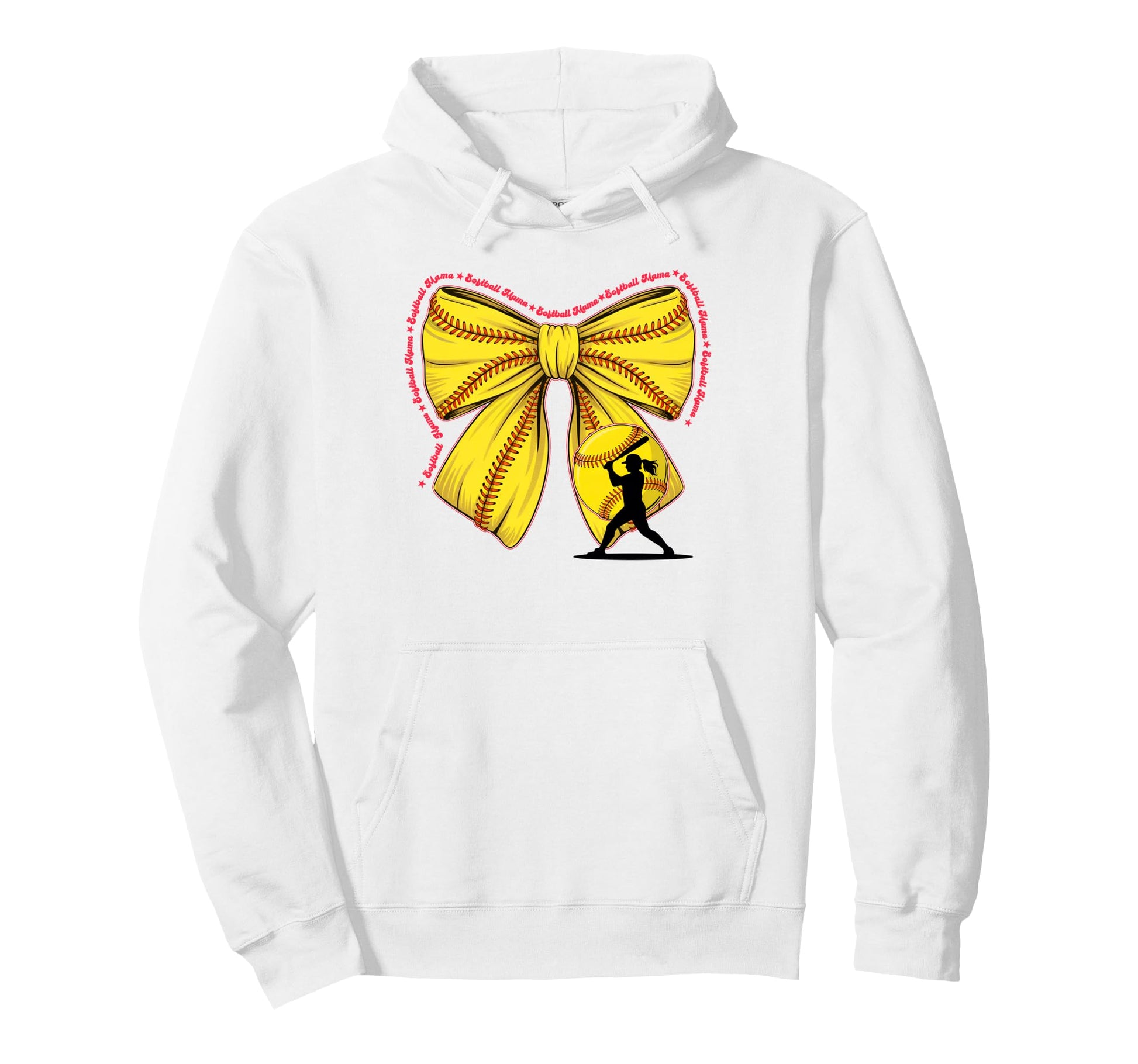 Softball Mama Softball Bow Coquette Hoodie - Aesthetic Graphic for Adults - T-Shirt, Sweatshirt, Hoodie