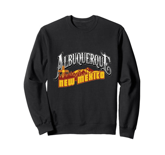 Albuquerque Typography New Mexico Sweatshirt - Novelty Apparel Unisex - T-Shirt, Sweatshirt, Hoodie