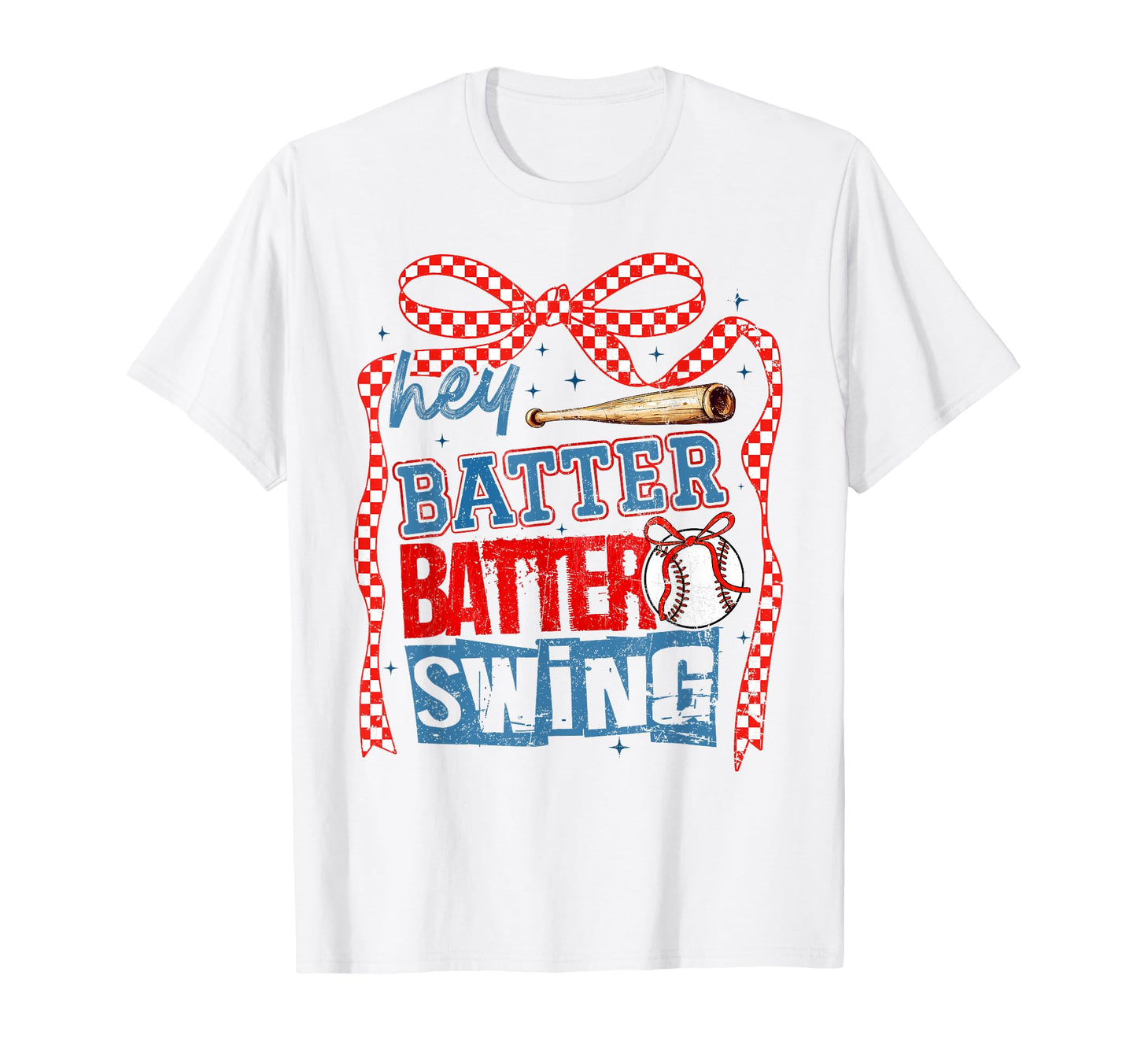 Hey Batter Batter Swing Coquette Bow T-Shirt - Minimalist Print Unisex - T-Shirt, Sweatshirt, Hoodie