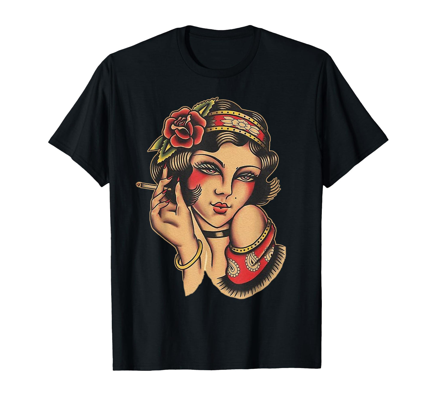 Pin Up Traditional Tattoo Flash T-Shirt - Novelty Apparel Unisex - T-Shirt, Sweatshirt, Hoodie