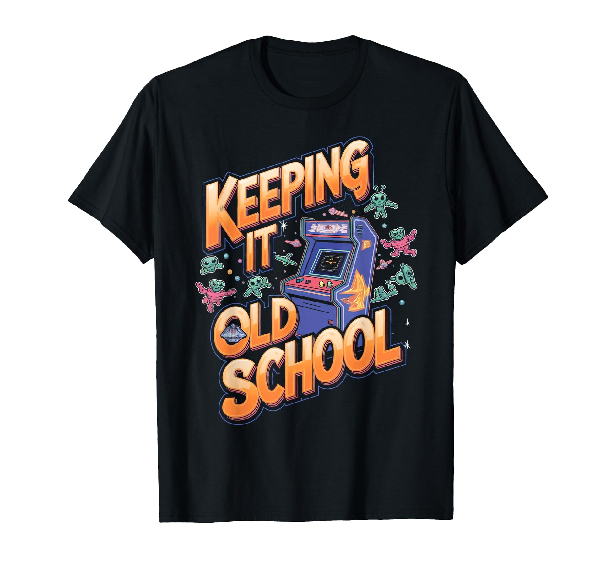 Keeping It Old Arcade Gamer Gaming T-Shirt - Custom Art Print Men Women - T-Shirt, Sweatshirt, Hoodie