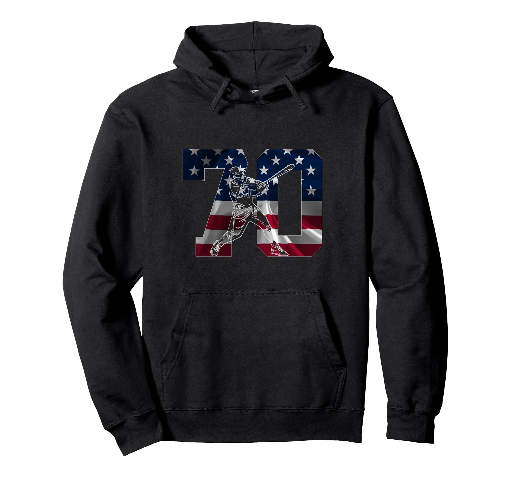 Number 70 Years Baseball 70Th Birthday Hoodie - Minimalist Print Unisex - T-Shirt, Sweatshirt, Hoodie