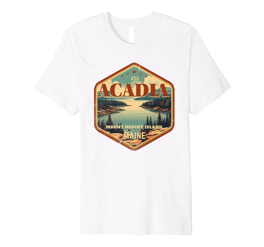 Acadia National Park Hexagonal T-Shirt - Minimalist Print Unisex - T-Shirt, Sweatshirt, Hoodie