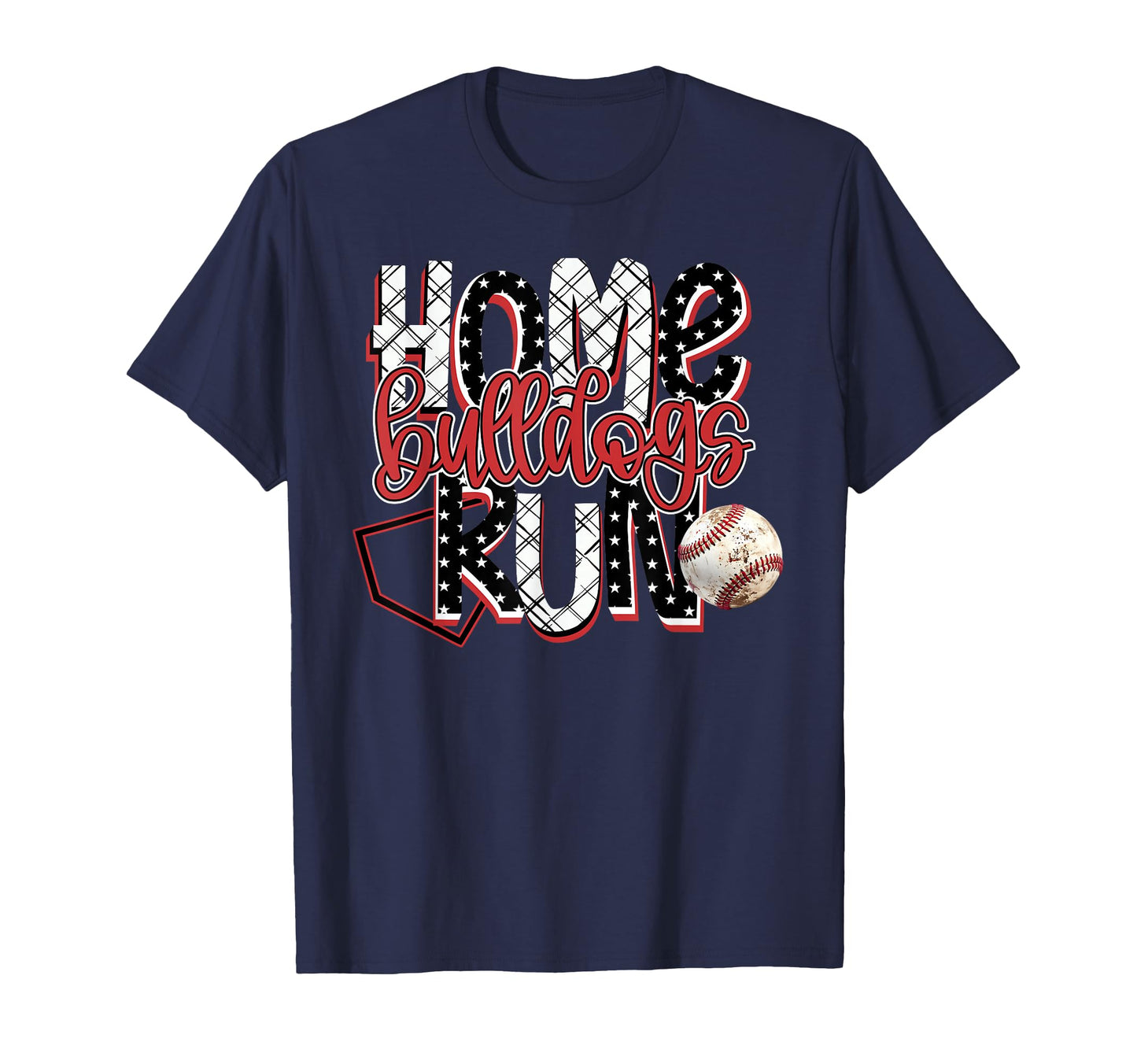 Home Run Bulldogs Baseball Game Day Red T-Shirt - Novelty Apparel Unisex - T-Shirt, Sweatshirt, Hoodie