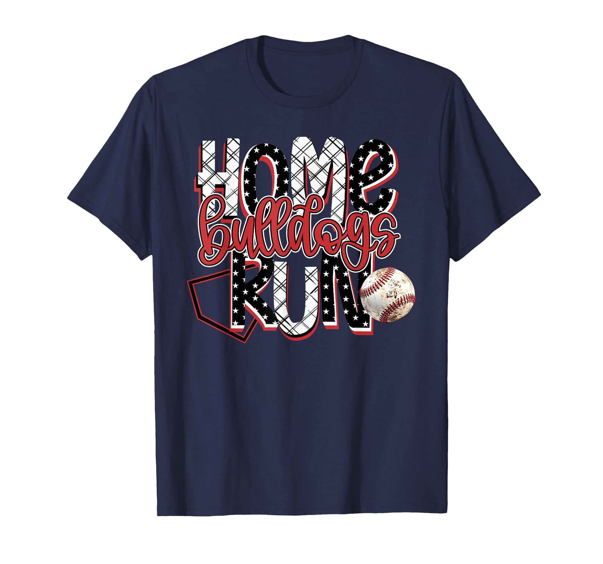 Home Run Bulldogs Baseball Game Day Red T-Shirt - Novelty Apparel Unisex - T-Shirt, Sweatshirt, Hoodie
