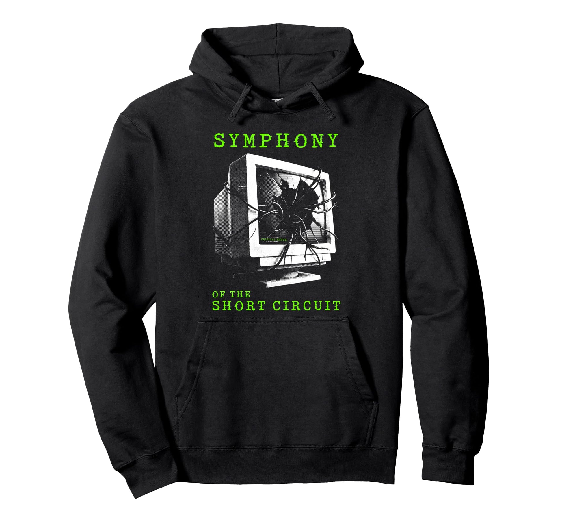 Computer Short Circuit Glitch Desktop Monitor Hoodie - Graphic Print Unisex - T-Shirt, Sweatshirt, Hoodie