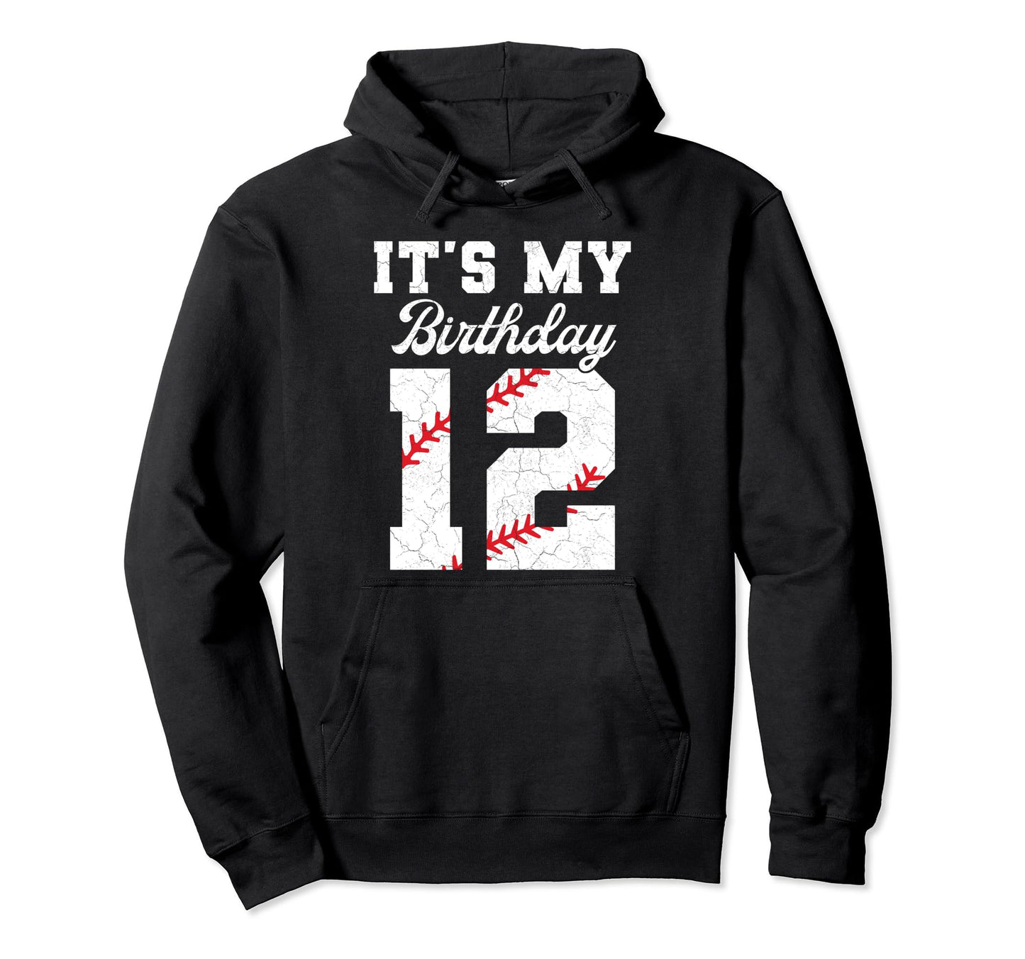 Birthday 12 Baseball Its My 12Th Hoodie - Minimalist Print Men Women - T-Shirt, Sweatshirt, Hoodie