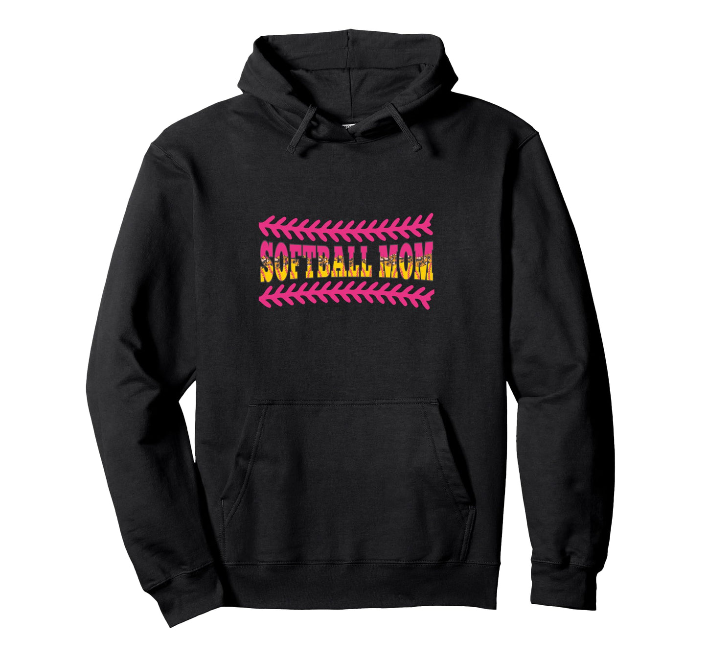Softball Mom Baseball Seams Leopard Pattern Hoodie - Trendy Graphic Unisex - T-Shirt, Sweatshirt, Hoodie