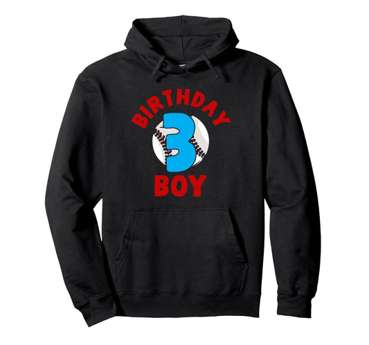 3Rd Birthday Baseball Birthday Three Hoodie - Minimalist Print Unisex - T-Shirt, Sweatshirt, Hoodie