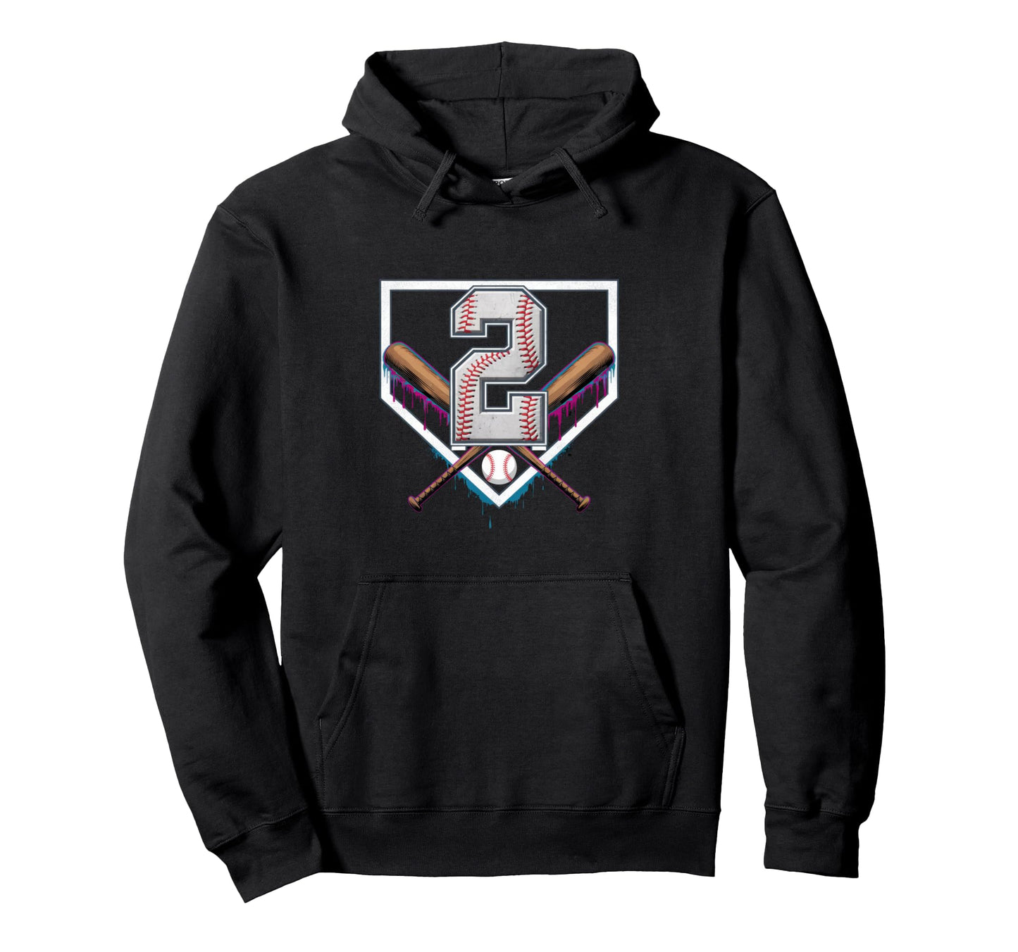 2Th Birthday Baseball Home Ice Cream Hoodie - Trendy Graphic Unisex - T-Shirt, Sweatshirt, Hoodie