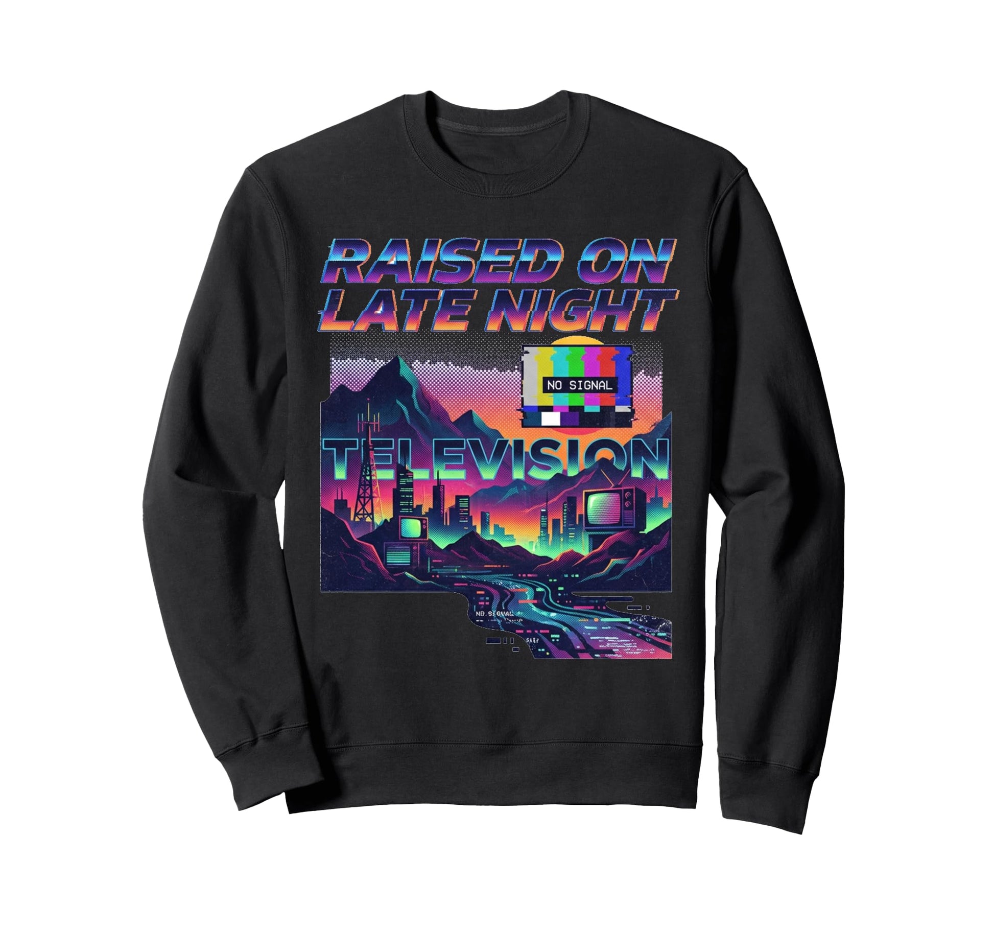 1980S Nostalgia Late Night T V Sweatshirt - Aesthetic Graphic for Adults - T-Shirt, Sweatshirt, Hoodie