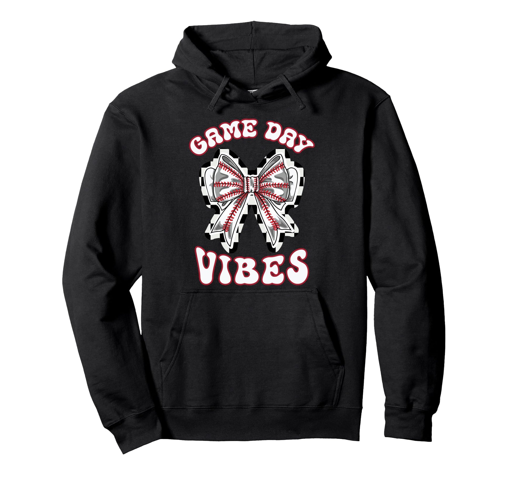 Baseball Mom Coquette Bow Game Day Vibes Hoodie - Novelty Apparel Unisex - T-Shirt, Sweatshirt, Hoodie