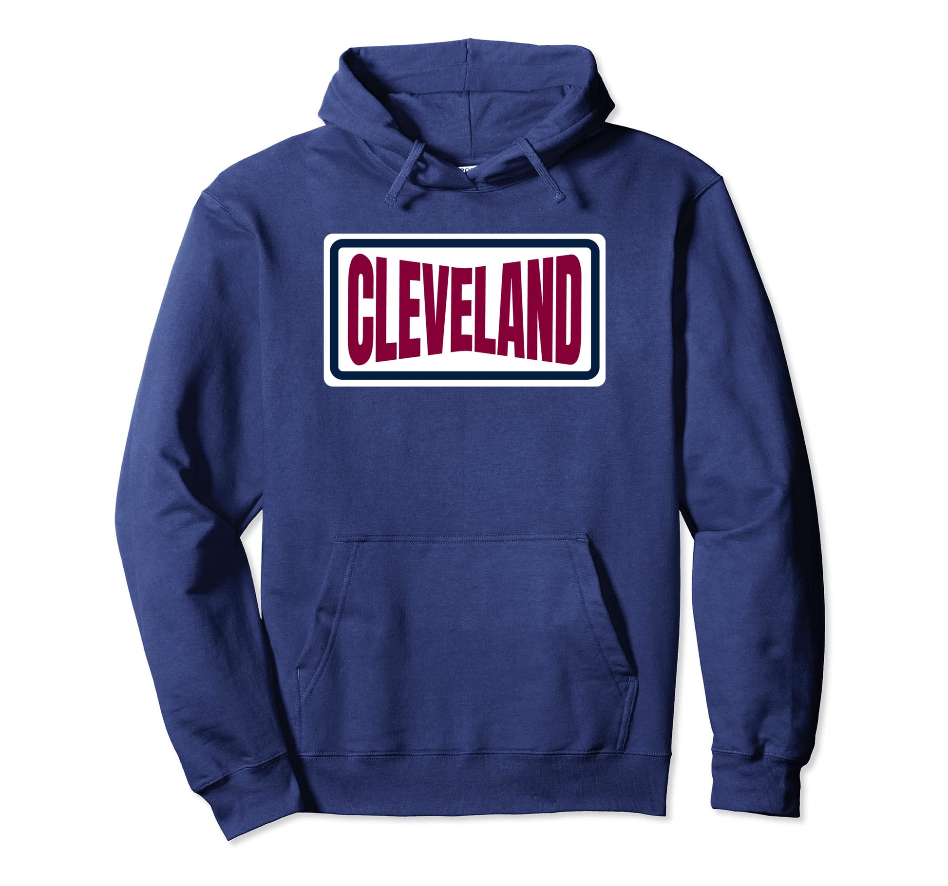 Cleveland Maroon Red Dark Blue Hoodie - Custom Art Print for Adults - T-Shirt, Sweatshirt, Hoodie