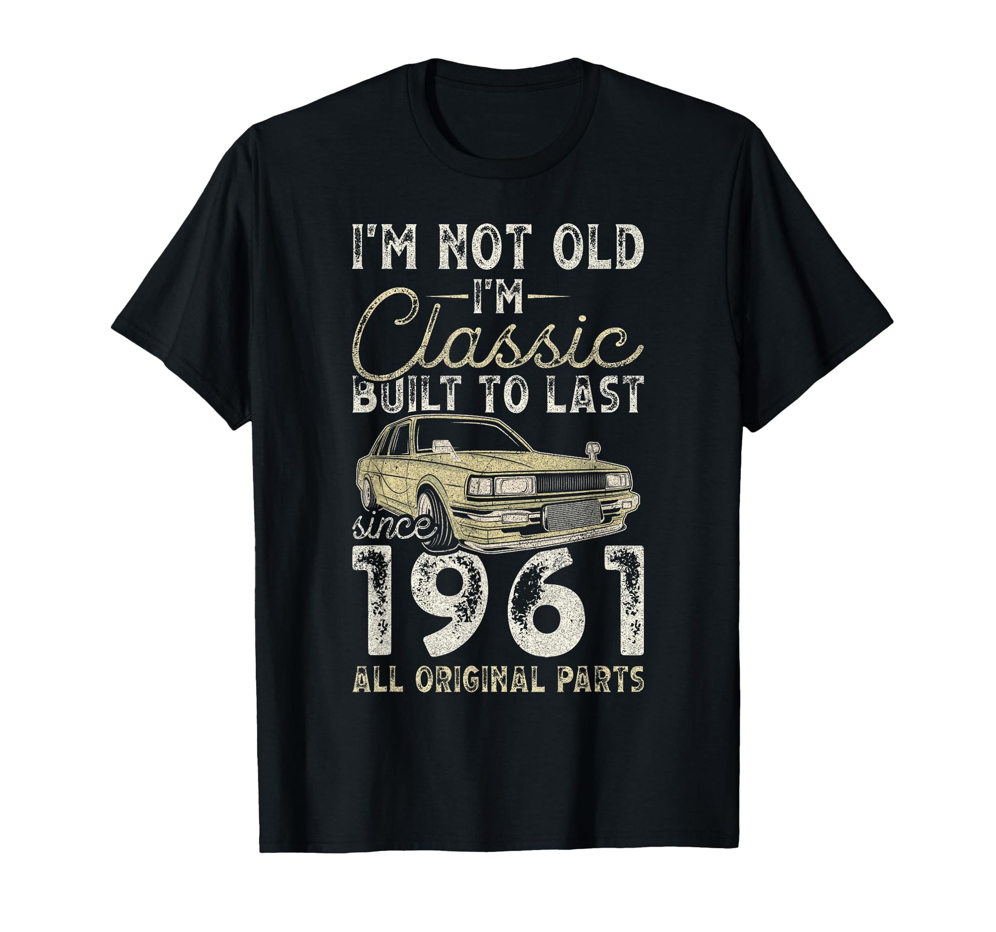 65Th Birthday Since 1961 Car 65 T-Shirt - Fun Novelty Design for Adults - T-Shirt, Sweatshirt, Hoodie