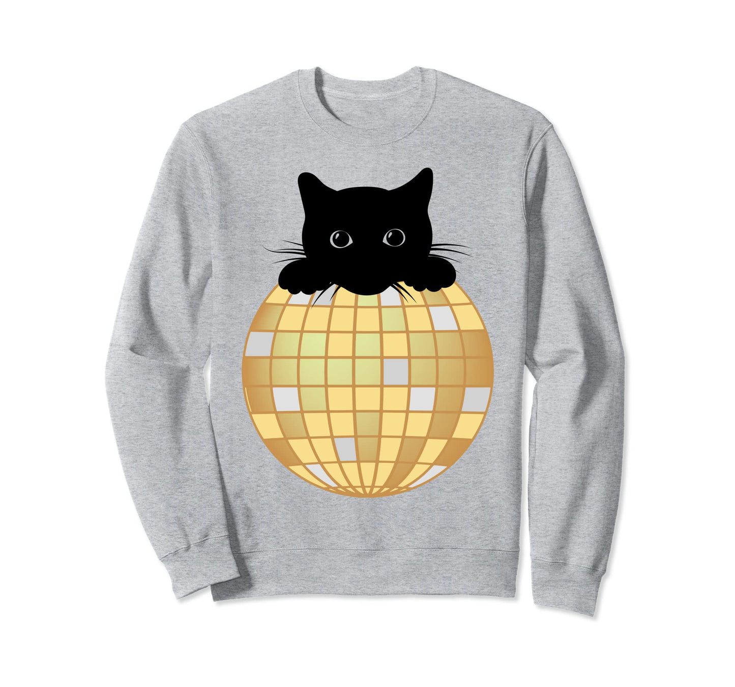 Aesthetic Disco Ball Silver Yellow Sweatshirt - Minimalist Print Men Women - T-Shirt, Sweatshirt, Hoodie