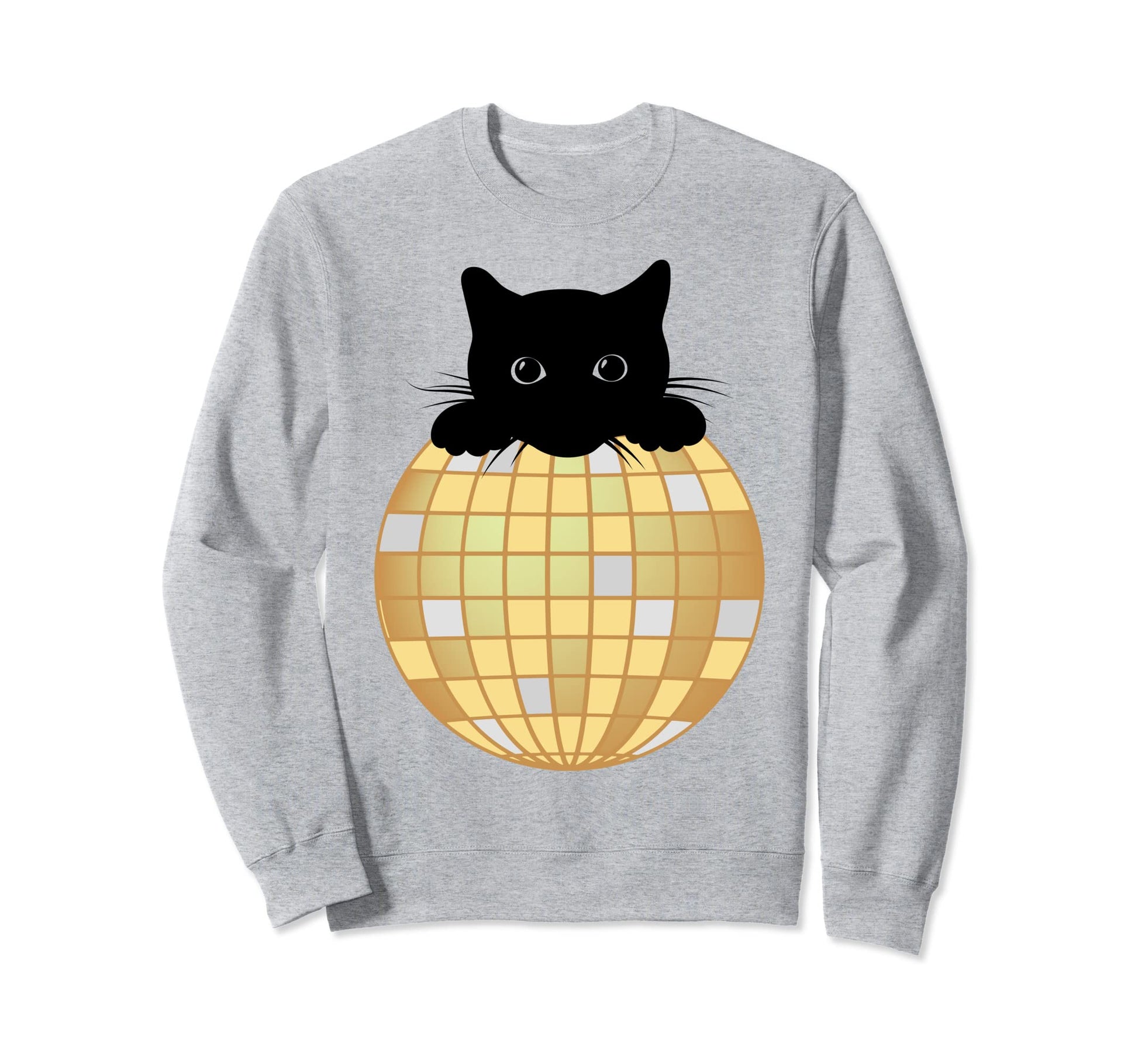Aesthetic Disco Ball Silver Yellow Sweatshirt - Minimalist Print Men Women - T-Shirt, Sweatshirt, Hoodie